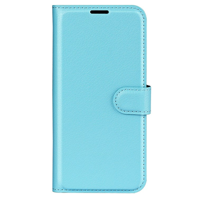 For Samsung Galaxy M33 5G (Global Version) Litchi Texture Leather Case Shockproof Stand Wallet Phone Protective Cover - Blue