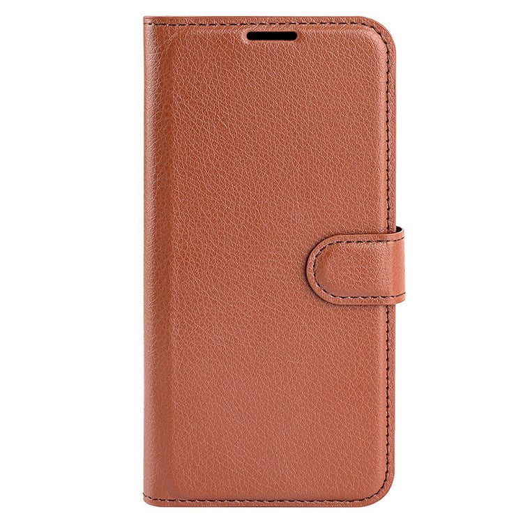 For Samsung Galaxy M33 5G (Global Version) Litchi Texture Leather Case Shockproof Stand Wallet Phone Protective Cover - Brown