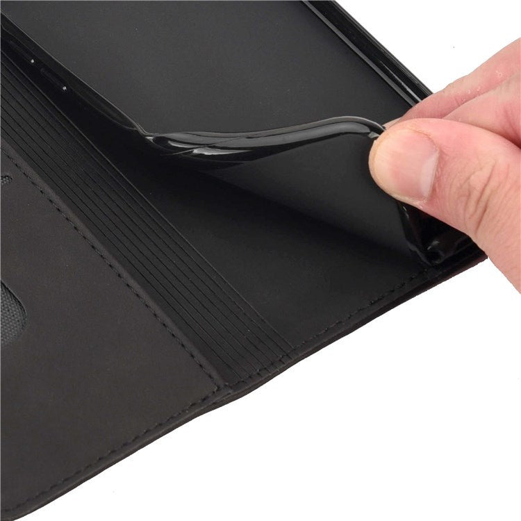 For Samsung Galaxy M53 5G Splicing PU Leather Skin-touch Feeling Case Stand Magnetic Absorption Full Protection Flip Folio Wallet Cover - Black