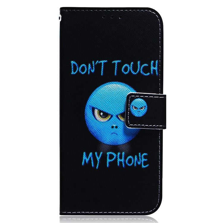 For Samsung Galaxy M33 5G (Global Version) Wallet Style Printed Pattern Well-protected Case Magnetic Closing Stand Soft TPU + PU Leather Phone Shell - Don't Touch My Phone