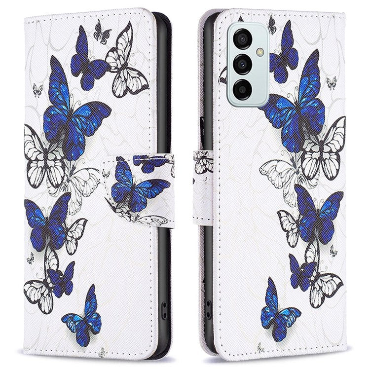 For Samsung Galaxy M23 / F23 5G Leather Case Pattern Printing Wallet Stand Flip Mobile Cover - Butterflies