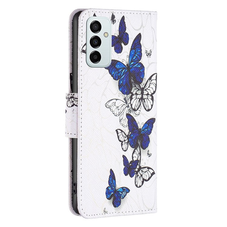 For Samsung Galaxy M23 / F23 5G Leather Case Pattern Printing Wallet Stand Flip Mobile Cover - Butterflies