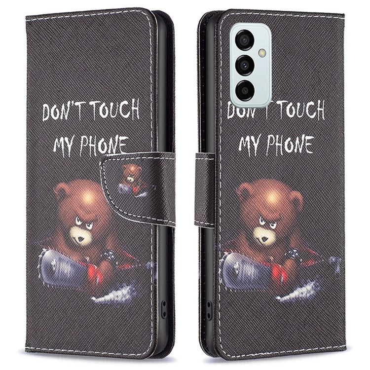 For Samsung Galaxy M23 / F23 5G Phone Case Pattern Printing PU Leather Wallet Stand Cover - Bear