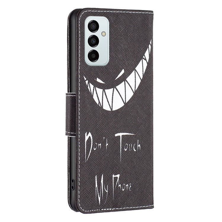 For Samsung Galaxy M23 / F23 5G Phone Case Pattern Printing PU Leather Wallet Stand Cover - Don't Touch My Phone