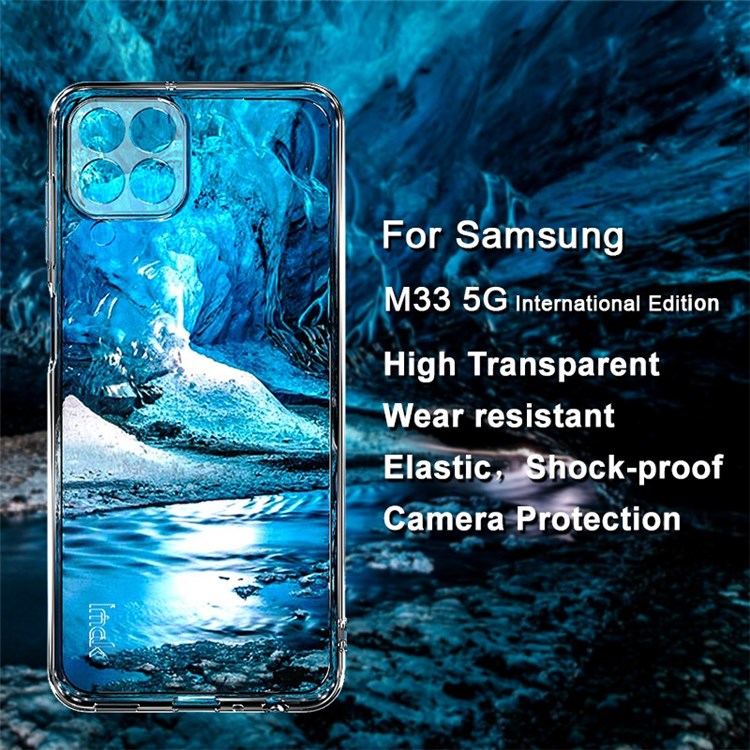IMAK UX-5 Series Smartphone Case for Samsung Galaxy M33 5G (Globa) Soft Transparent TPU Cell Phone Shell Cover