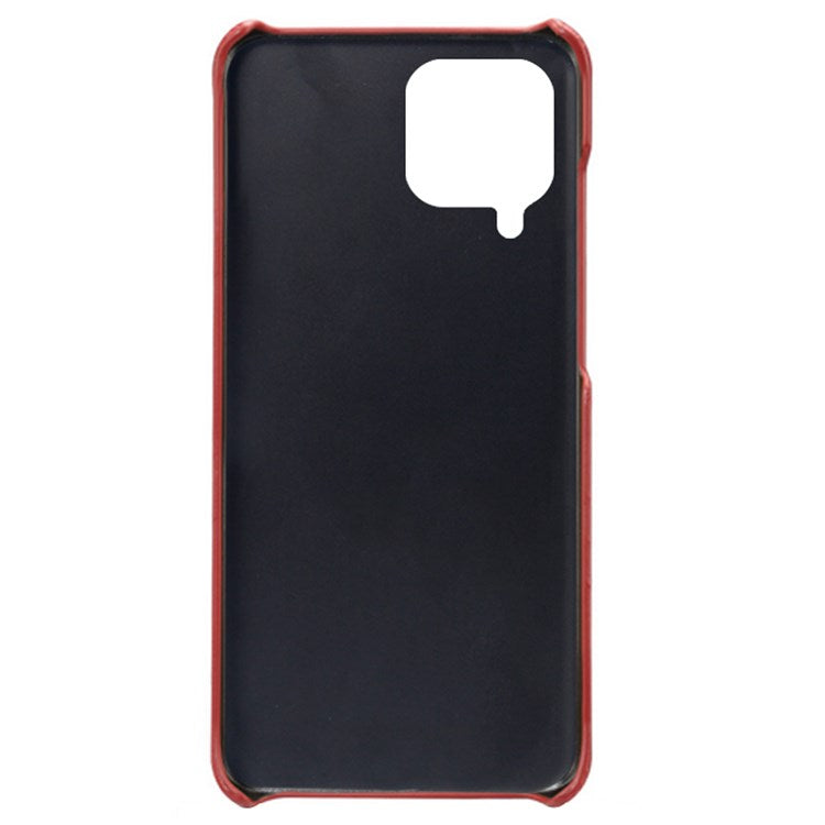For Samsung Galaxy M53 5G Phone Protector All-round Shockproof Textured PU Leather Coated PC Phone Case - Red