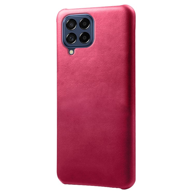 For Samsung Galaxy M53 5G Phone Protector All-round Shockproof Textured PU Leather Coated PC Phone Case - Rose