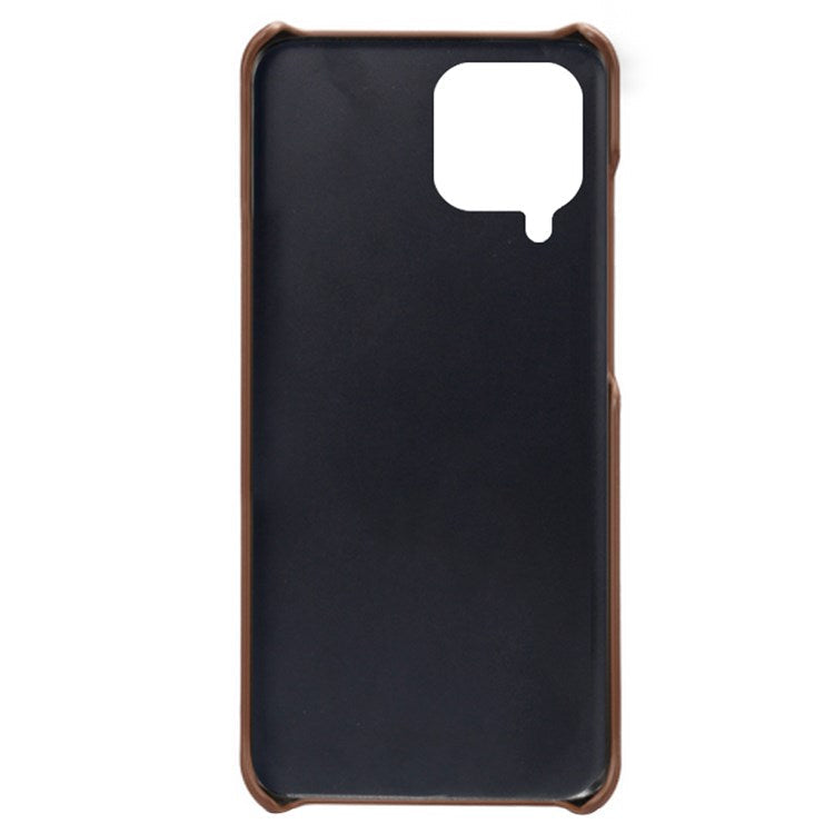 For Samsung Galaxy M53 5G Phone Protector All-round Shockproof Textured PU Leather Coated PC Phone Case - Brown