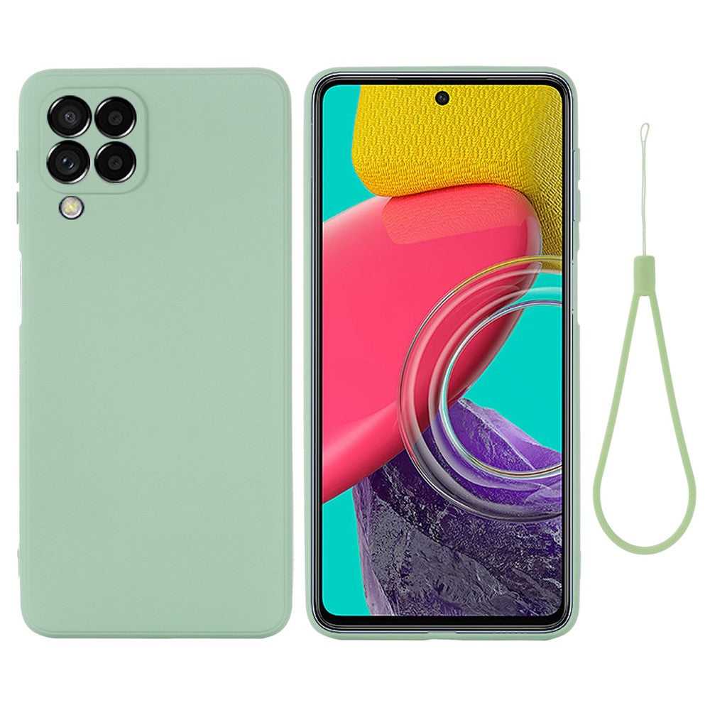 For Samsung Galaxy M33 5G (Global Version) Liquid Silicone Lightweight Slim Case Soft Microfiber Lining Phone Protector - Green