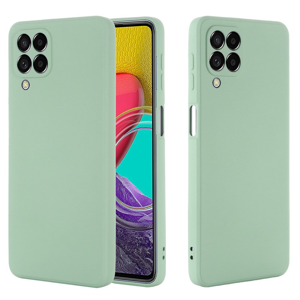 For Samsung Galaxy M33 5G (Global Version) Liquid Silicone Lightweight Slim Case Soft Microfiber Lining Phone Protector - Green