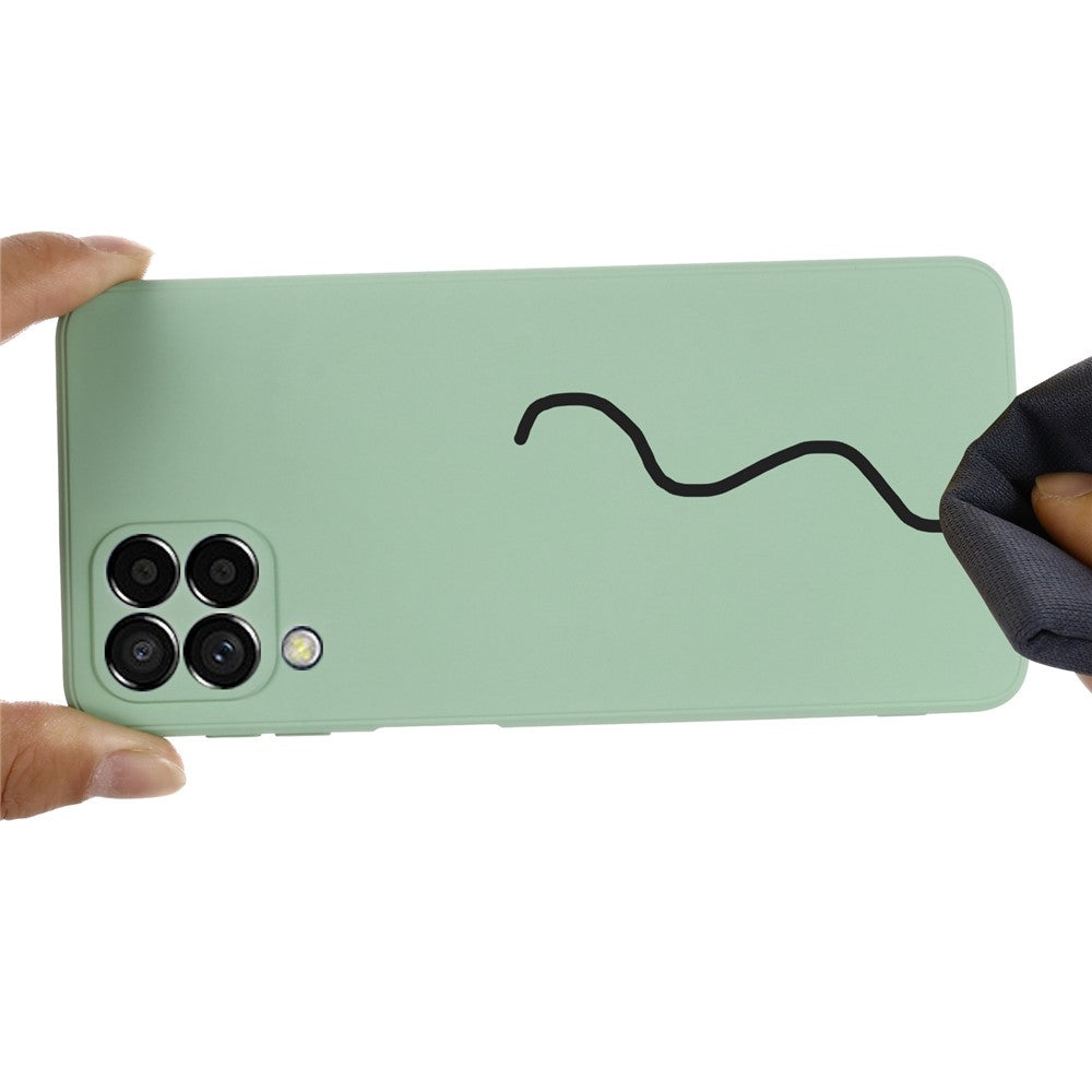 For Samsung Galaxy M33 5G (Global Version) Liquid Silicone Lightweight Slim Case Soft Microfiber Lining Phone Protector - Green