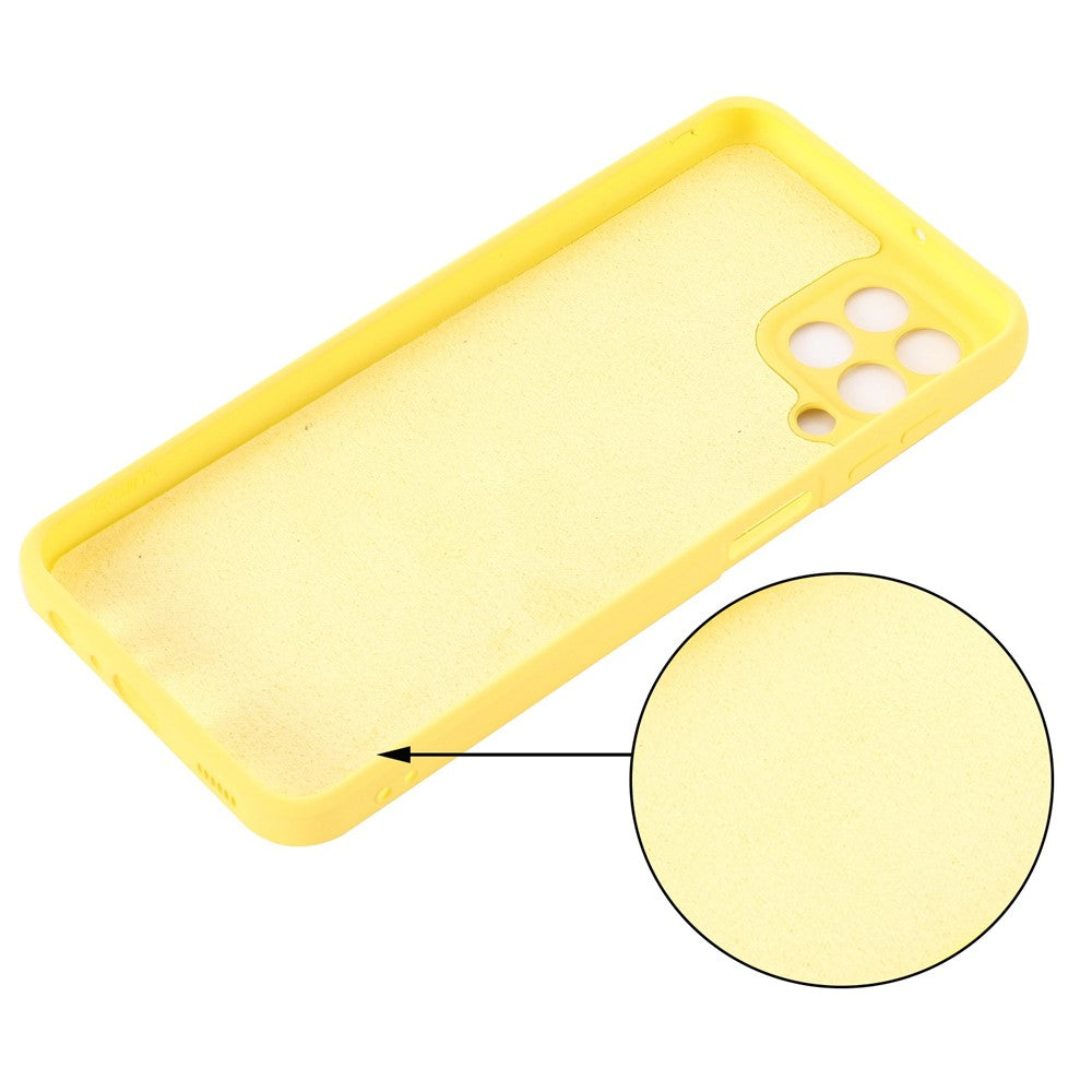 For Samsung Galaxy M33 5G (Global Version) Liquid Silicone Lightweight Slim Case Soft Microfiber Lining Phone Protector - Yellow