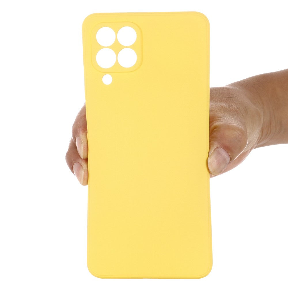 For Samsung Galaxy M33 5G (Global Version) Liquid Silicone Lightweight Slim Case Soft Microfiber Lining Phone Protector - Yellow