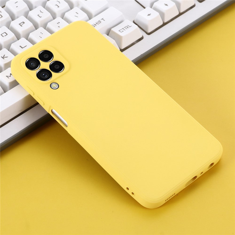 For Samsung Galaxy M33 5G (Global Version) Liquid Silicone Lightweight Slim Case Soft Microfiber Lining Phone Protector - Yellow