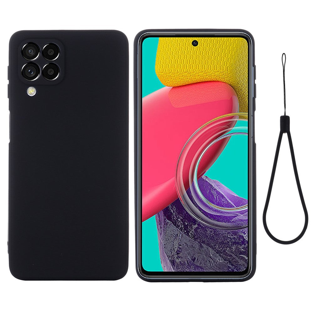 For Samsung Galaxy M33 5G (Global Version) Liquid Silicone Lightweight Slim Case Soft Microfiber Lining Phone Protector - Black
