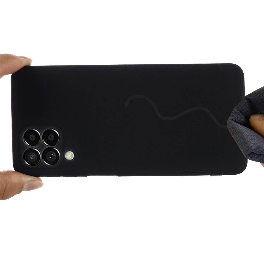For Samsung Galaxy M33 5G (Global Version) Liquid Silicone Lightweight Slim Case Soft Microfiber Lining Phone Protector - Black