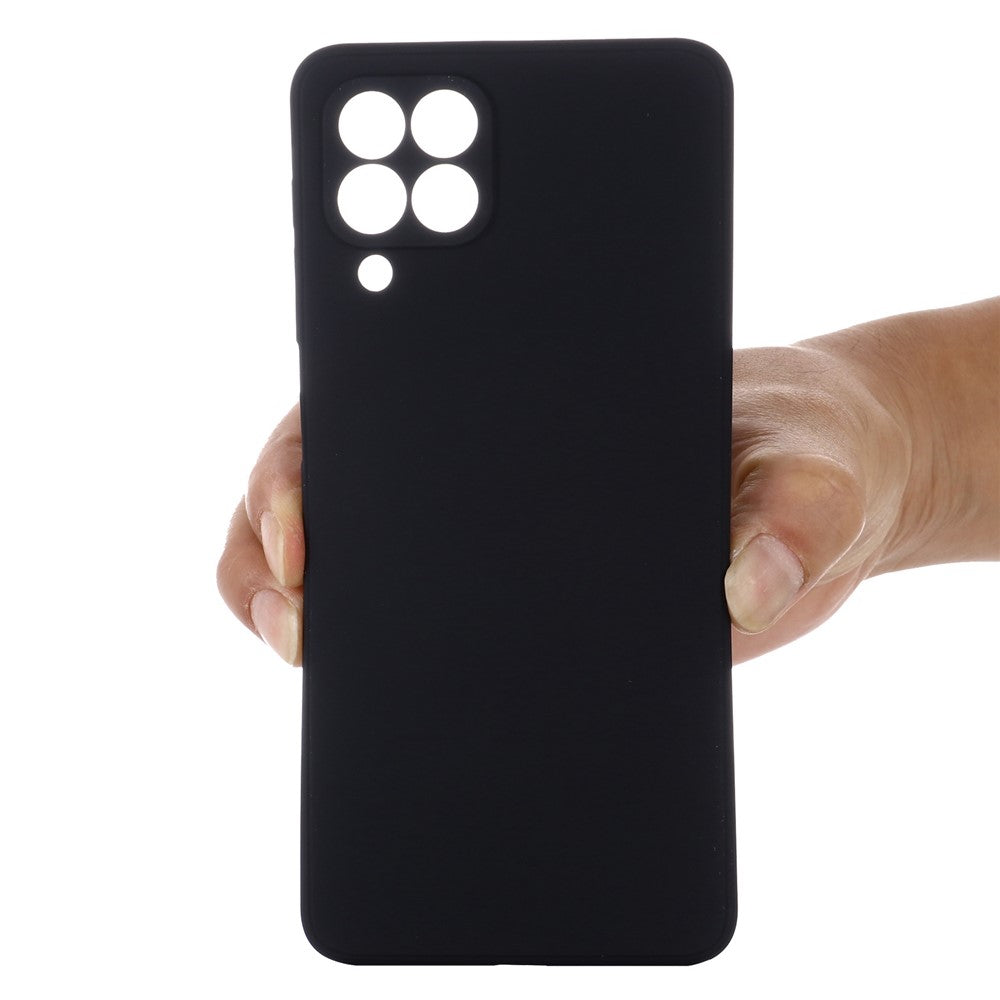 For Samsung Galaxy M33 5G (Global Version) Liquid Silicone Lightweight Slim Case Soft Microfiber Lining Phone Protector - Black