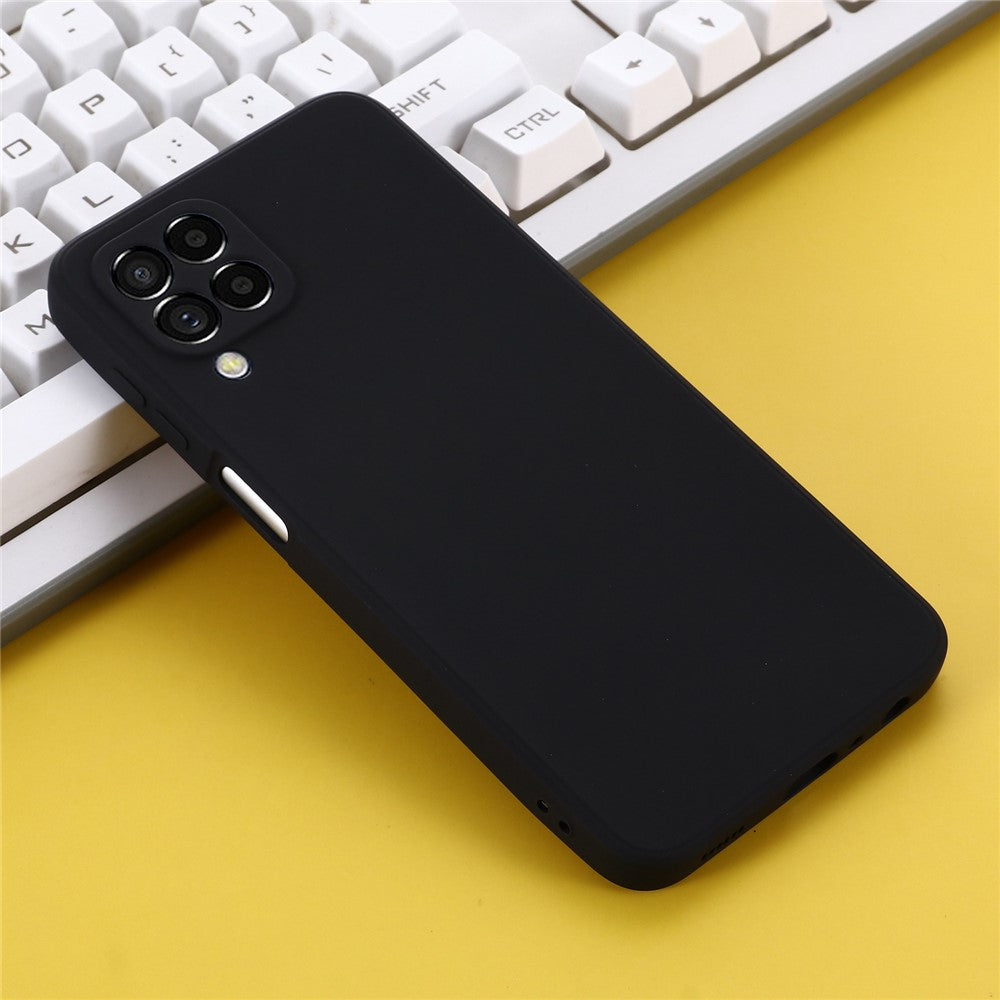 For Samsung Galaxy M33 5G (Global Version) Liquid Silicone Lightweight Slim Case Soft Microfiber Lining Phone Protector - Black