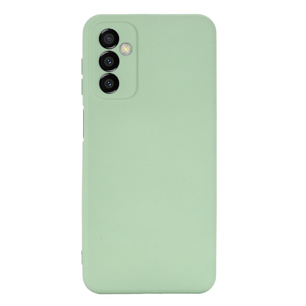 For Samsung Galaxy M23 5G/F23 5G Precise Cut-outs Shockproof Liquid Silicone Case Soft Microfiber Lining Shell with Strap - Green