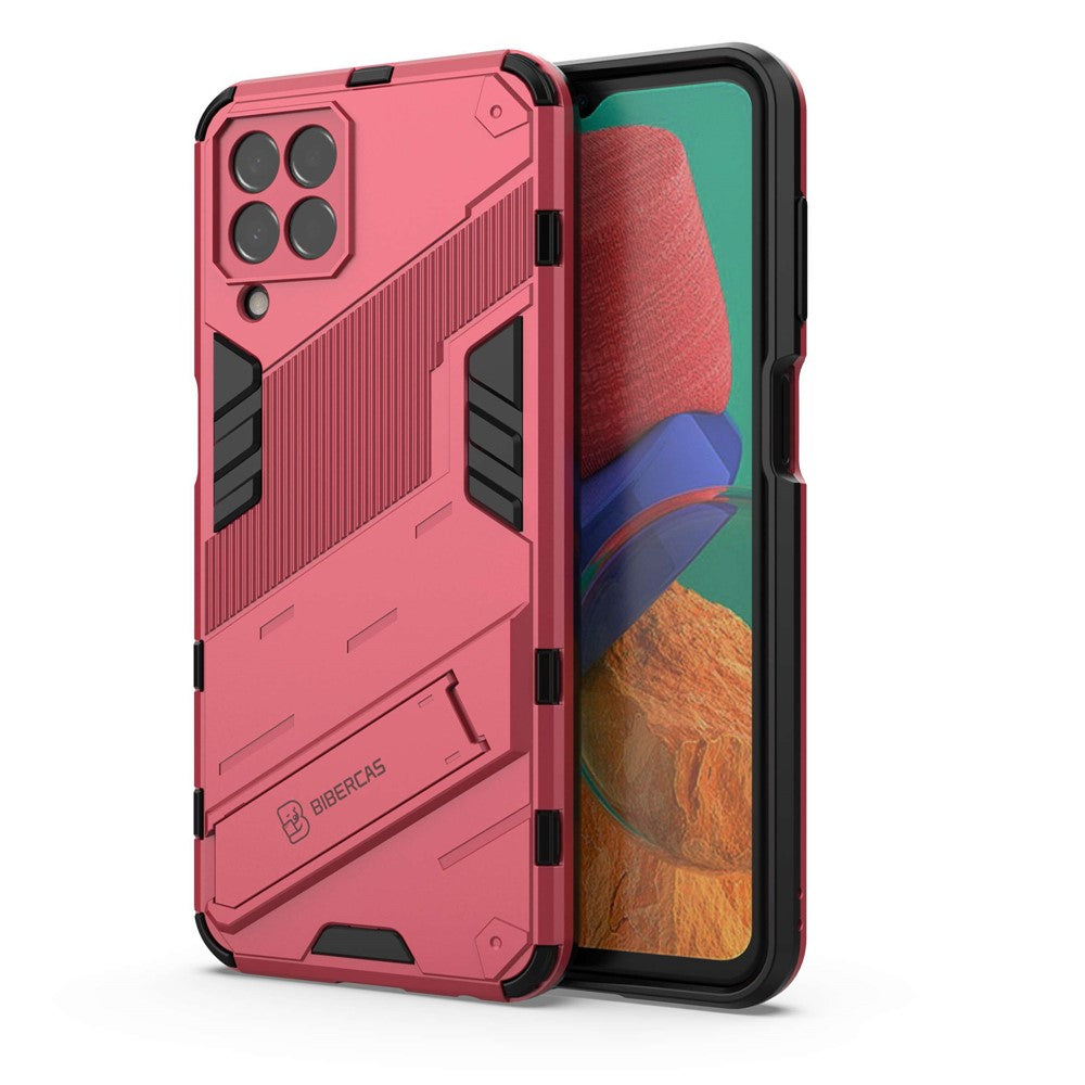 For Samsung Galaxy M33 5G (Global) PC + TPU Case Phone Back Cover with Kickstand - Rose