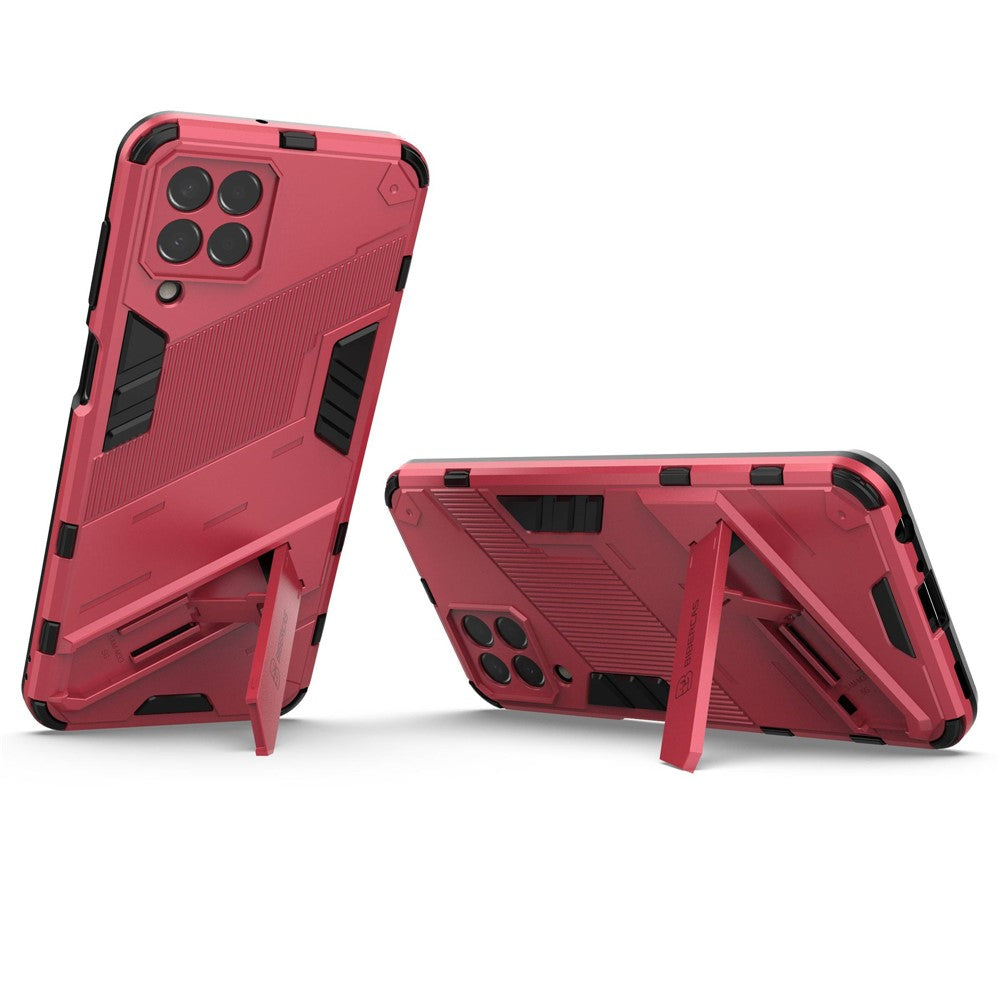 For Samsung Galaxy M33 5G (Global) PC + TPU Case Phone Back Cover with Kickstand - Rose
