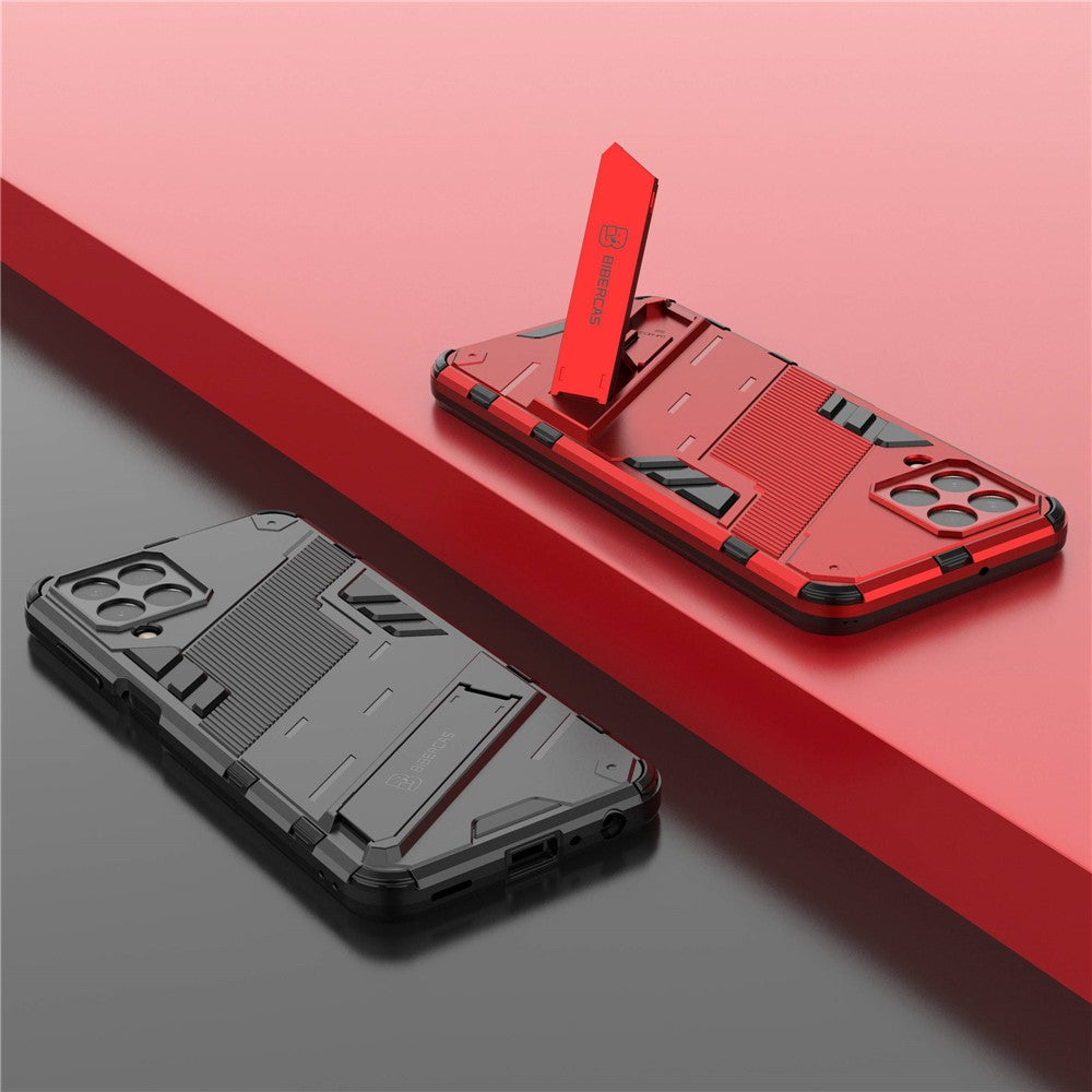 For Samsung Galaxy M33 5G (Global) PC + TPU Case Phone Back Cover with Kickstand - Red