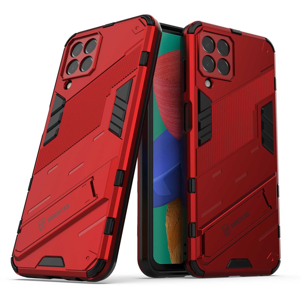 For Samsung Galaxy M33 5G (Global) PC + TPU Case Phone Back Cover with Kickstand - Red