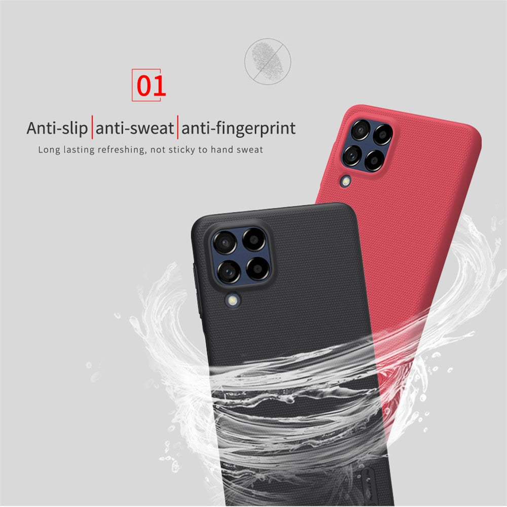 NILLKIN Super Frosted Shield Phone Case for Samsung Galaxy M53 5G Shockproof Matte Finish Surface Hard PC Phone Cover Shell - White