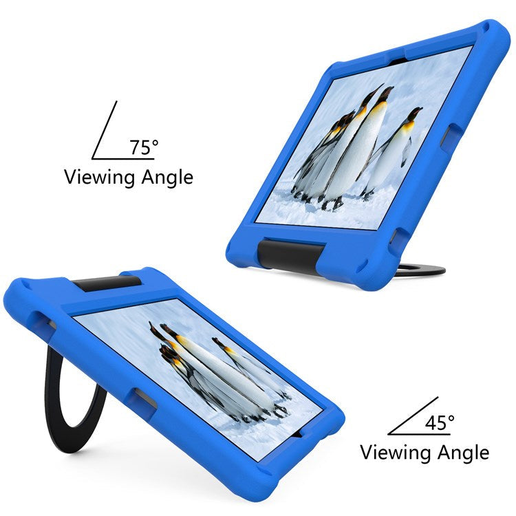 For Samsung Galaxy Tab A8 10.5 (2021) / (2022) EVA Tablet Protective Case Foldable Ring Kickstand Design Drop-proof Cover - Blue