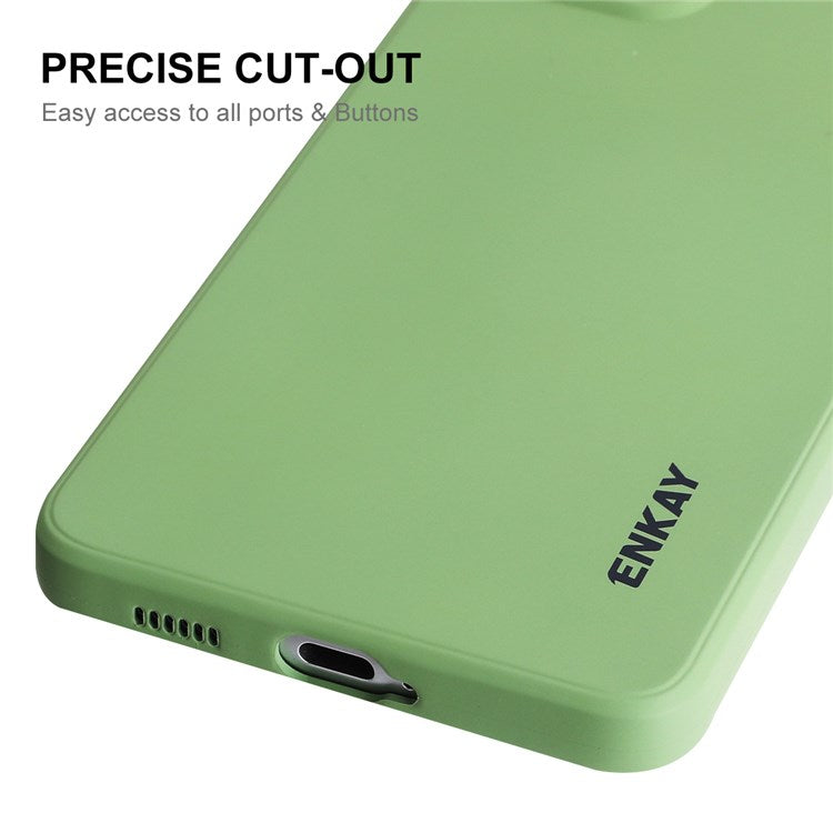 ENKAY HAT PRINCE Liquid Silicone Case for Samsung Galaxy A53 5G, Drop Resistant Straight Edge Design Camera Protection Lens Protector Cover - Black