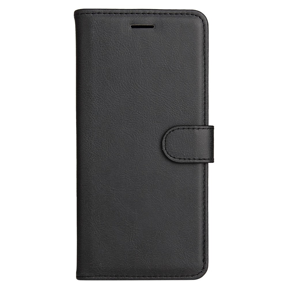 For Samsung Galaxy M33 5G (Global) Case Solid Color Leather Mobile Cover Wallet Stand with Strap - Black