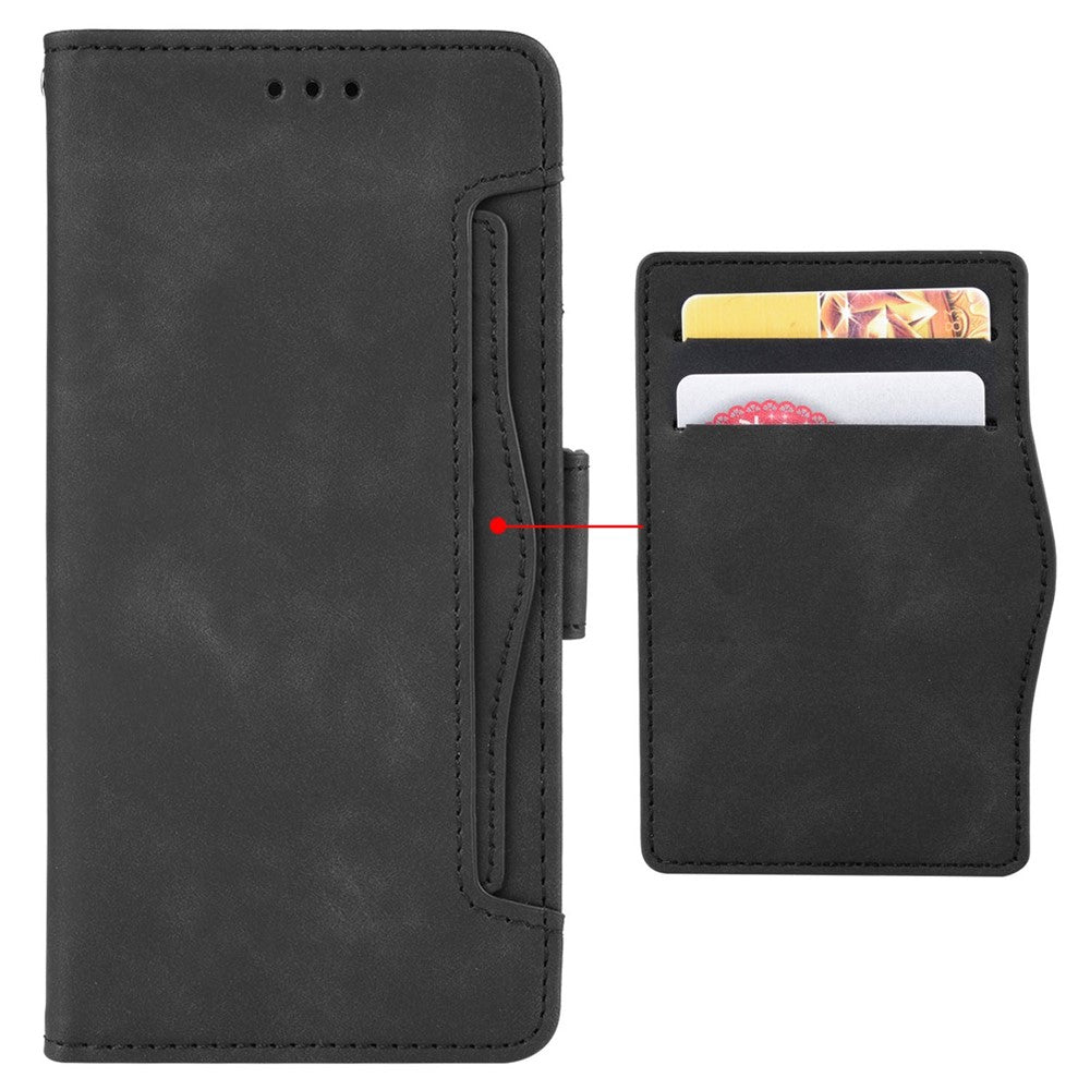 Anti-dust Smartphone Bag Case for Samsung Galaxy M53 5G, Magnetic Flip Wallet Style Stand Shockproof PU Leather Phone Cover - Black