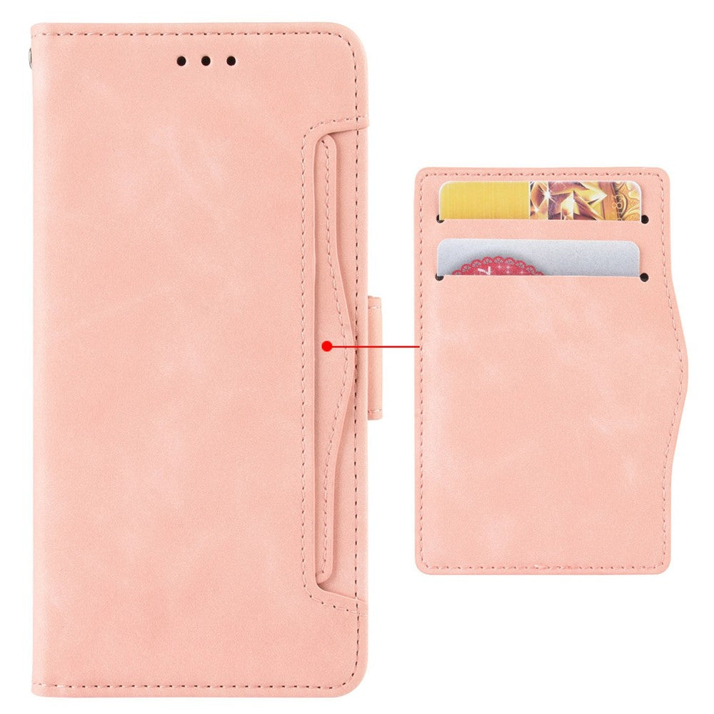 Anti-dust Smartphone Bag Case for Samsung Galaxy M53 5G, Magnetic Flip Wallet Style Stand Shockproof PU Leather Phone Cover - Pink