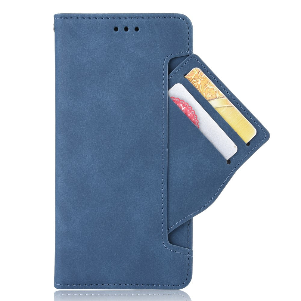 For Samsung Galaxy M33 5G (Global Version) Flip Wallet Case PU Leather Multiple Card Slots Stand Magnetic Closure Shockproof Folio Cover - Blue