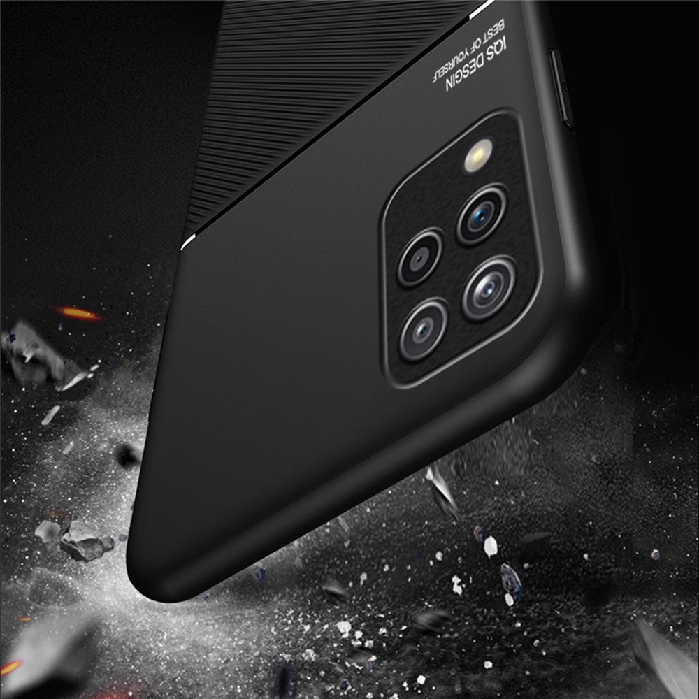For Samsung Galaxy M33 5G (Global Version) Shockproof Phone Case Wear-resistant Precise Cutout PU Leather + TPU Imprinted Cell Phone Cover with Built-in Magnetic Metal Sheet - Green