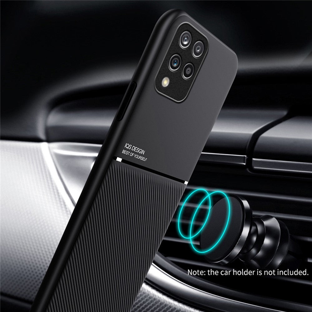 For Samsung Galaxy M33 5G (Global Version) Shockproof Phone Case Wear-resistant Precise Cutout PU Leather + TPU Imprinted Cell Phone Cover with Built-in Magnetic Metal Sheet - Green