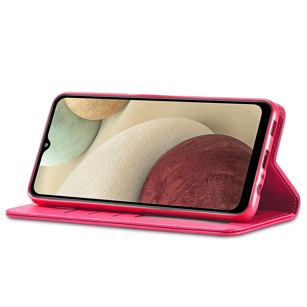 LC.IMEEKE Flip Phone Cover for Samsung Galaxy M53 5G, PU Leather TPU Shockproof Shell Folding Stand Folio Case - Red