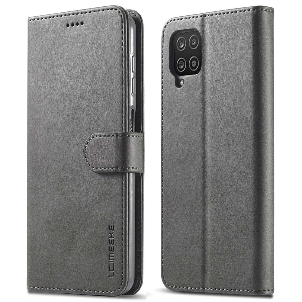 LC.IMEEKE Flip Phone Cover for Samsung Galaxy M53 5G, PU Leather TPU Shockproof Shell Folding Stand Folio Case - Grey