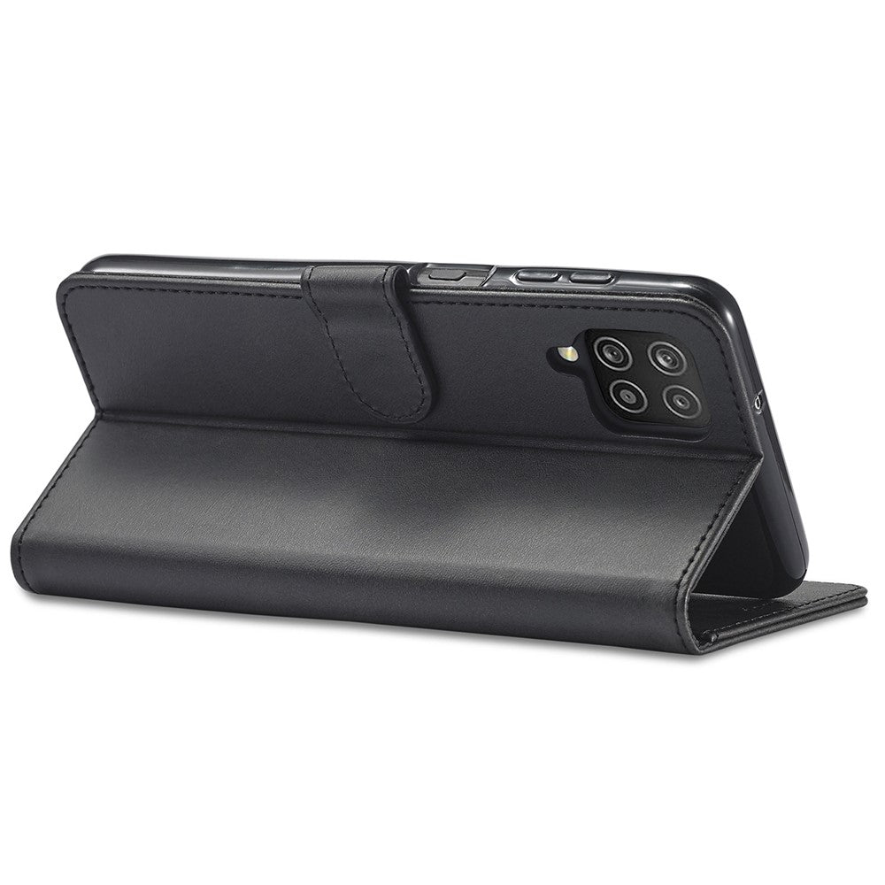 LC.IMEEKE Flip Phone Cover for Samsung Galaxy M53 5G, PU Leather TPU Shockproof Shell Folding Stand Folio Case - Black