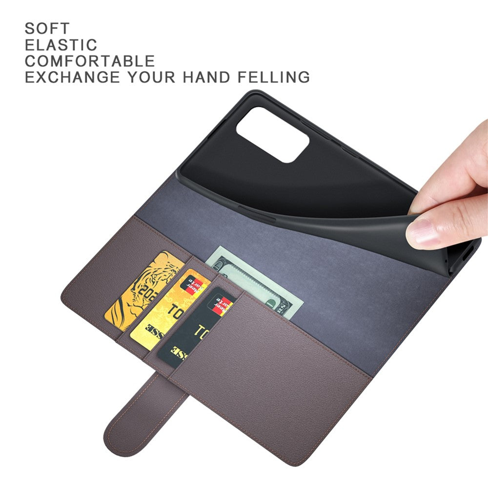 For Samsung Galaxy M23 5G / F23 5G Case Genuine Split Leather Phone Cover with Wallet Stand - Black
