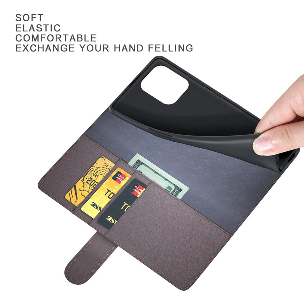 For Samsung Galaxy M33 5G (Global) Case Genuine Split Leather Phone Cover with Wallet Stand - Black