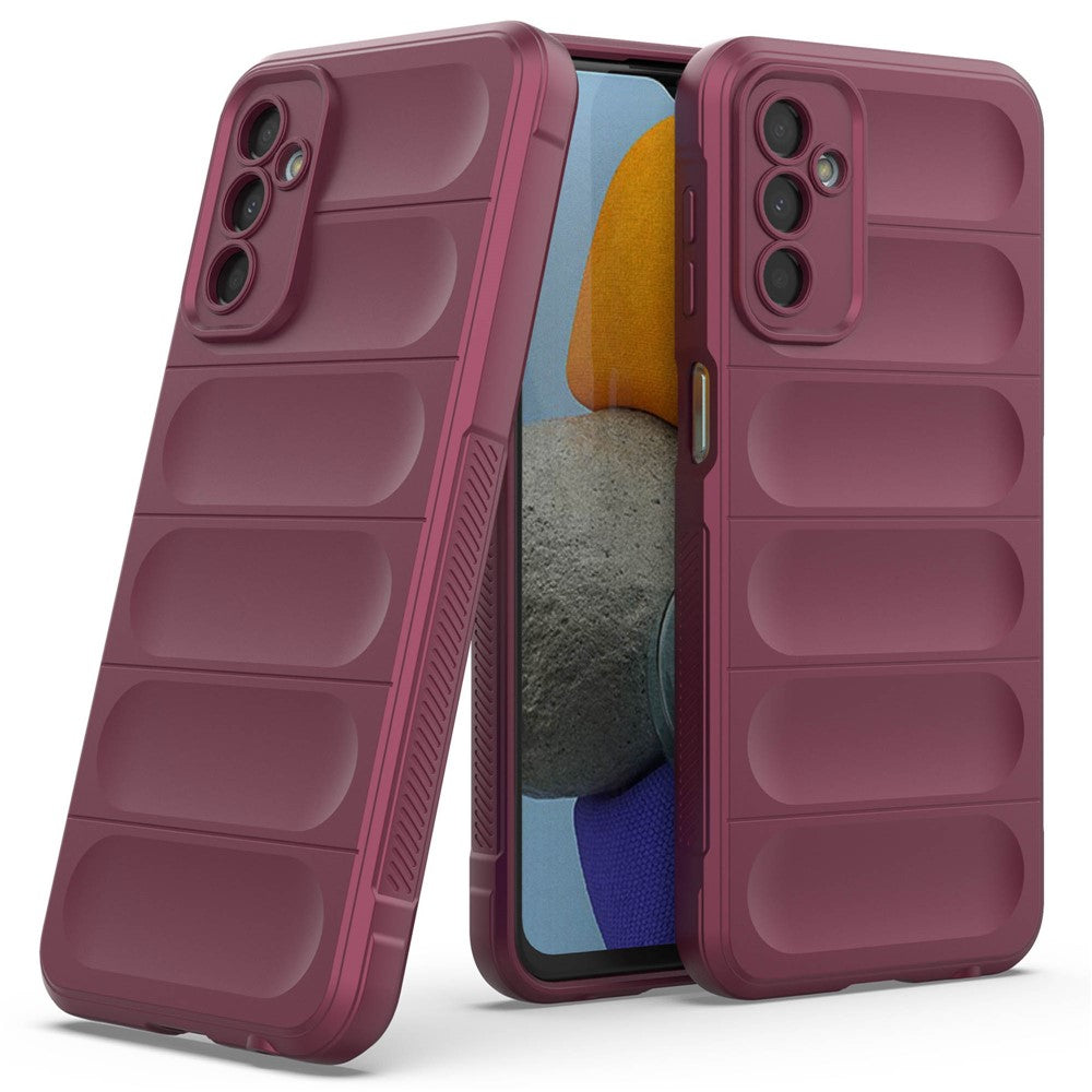 For Samsung Galaxy F23 5G/M23 5G Protective Case Anti-fall Shockproof Back Shell Flexible TPU Phone Cover - Wine Red