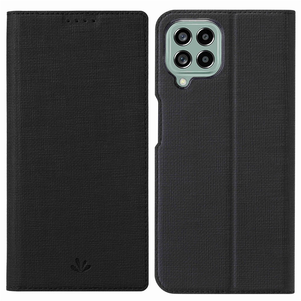 VILI DMX Series for Samsung Galaxy M33 5G (Global Version) Stand Phone Case PU Leather Phone Shell Hands-free Anti-drop Cover with Card Holder - Black