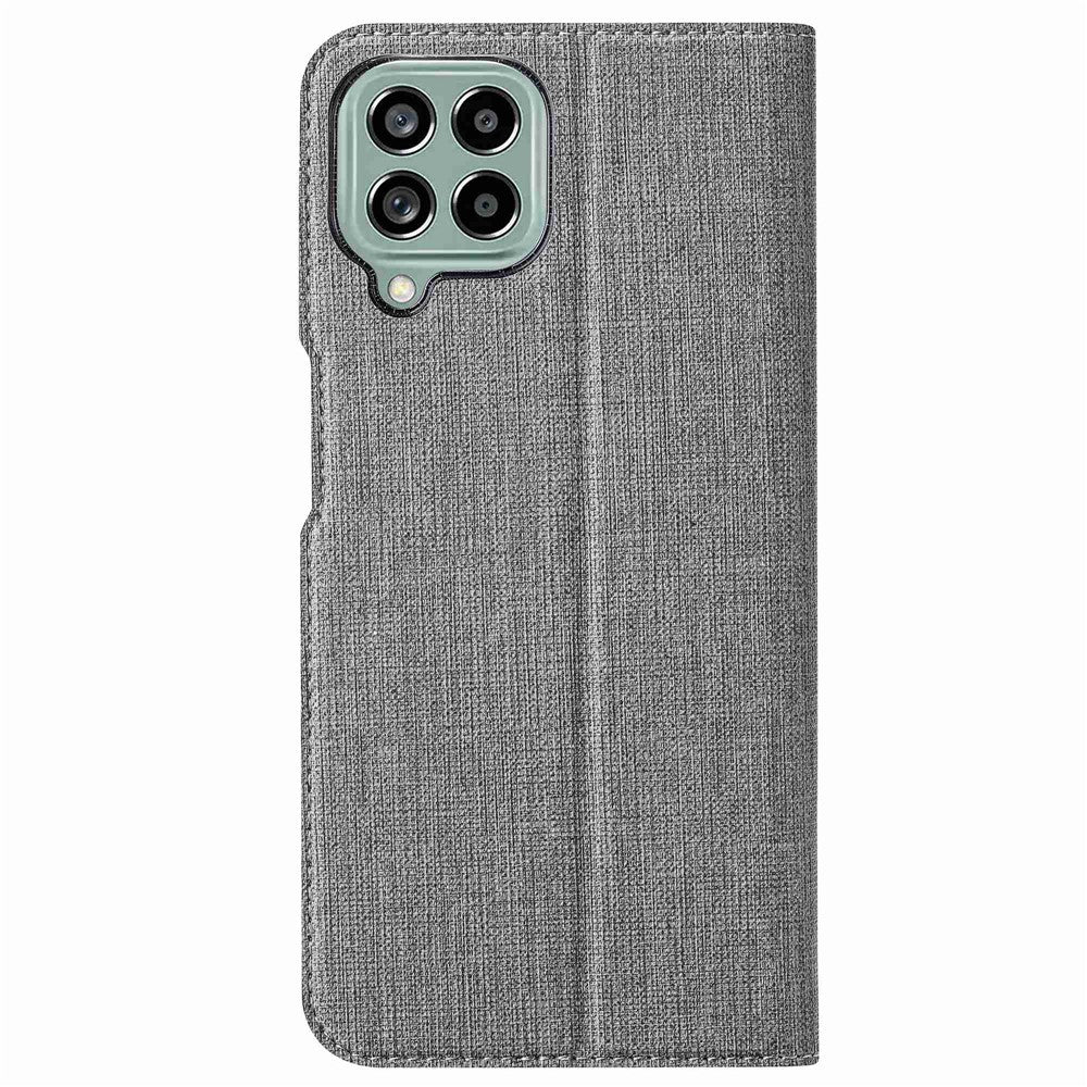 VILI DMX Series for Samsung Galaxy M33 5G (Global Version) Stand Phone Case PU Leather Phone Shell Hands-free Anti-drop Cover with Card Holder - Grey