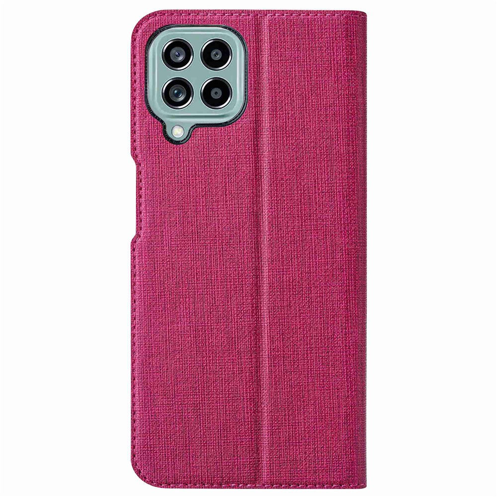 VILI DMX Series for Samsung Galaxy M33 5G (Global Version) Stand Phone Case PU Leather Phone Shell Hands-free Anti-drop Cover with Card Holder - Rose