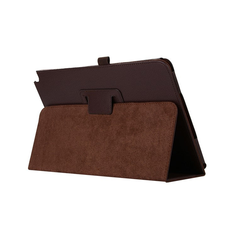 For Samsung Galaxy Tab A 10.1 (2016) with S Pen P580 / P585 Litchi Texture Smart Leather Stand Shell - Brown