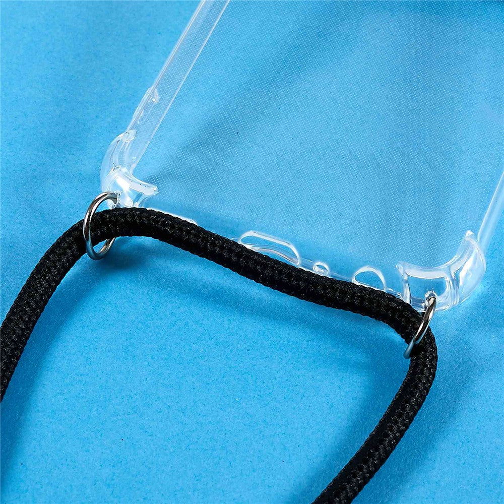 For Samsung Galaxy M33 5G (Global Version) Anti-drop Enhanced Corner Transparent TPU Phone Case with Lanyard