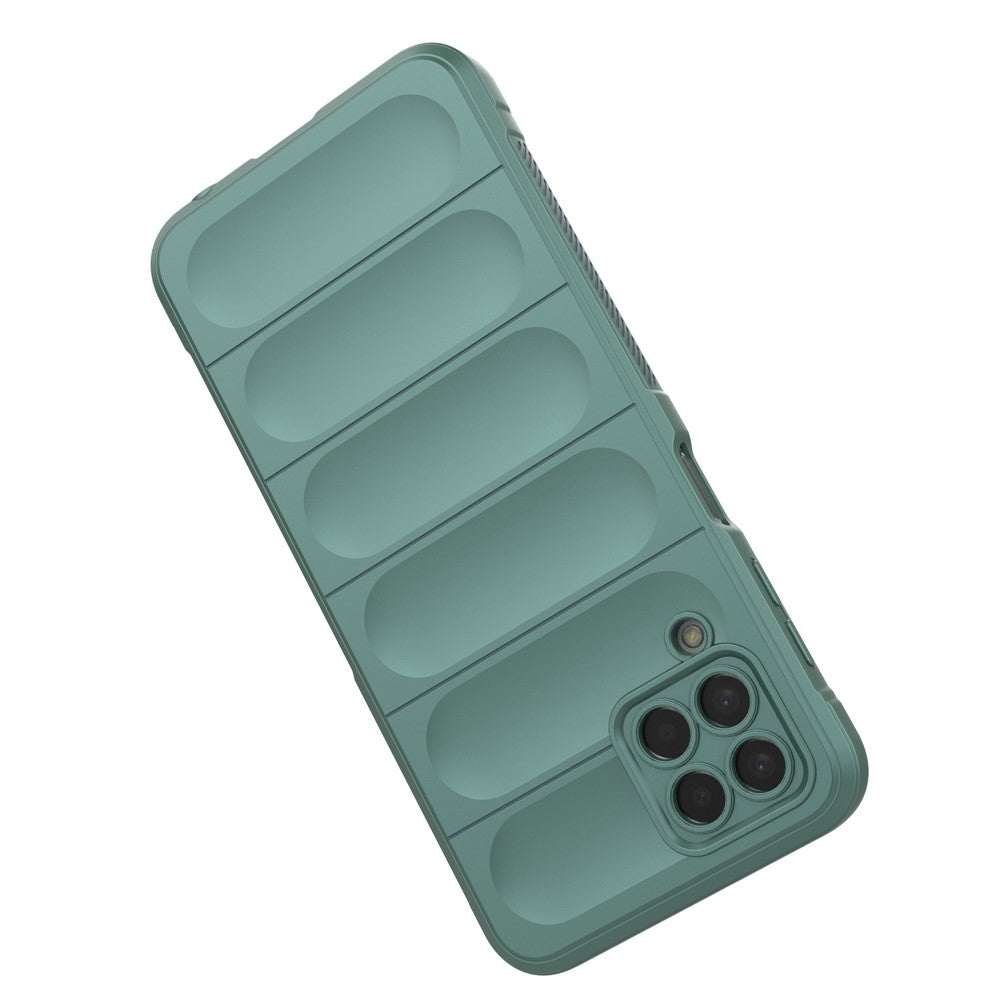 For Samsung Galaxy M33 5G (Global Version) Rugged Soft TPU Back Cover Anti-fall Mobile Phone Case - Green