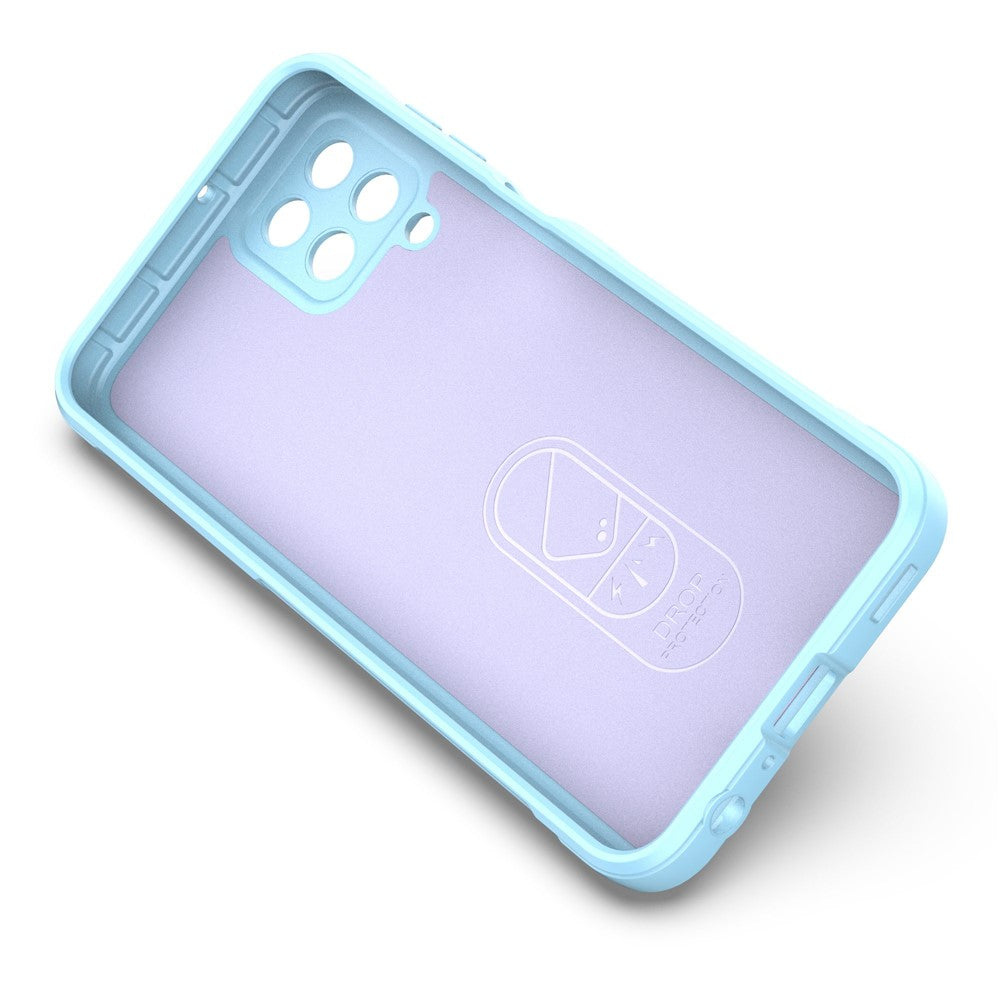 For Samsung Galaxy M33 5G (Global Version) Rugged Soft TPU Back Cover Anti-fall Mobile Phone Case - Baby Blue