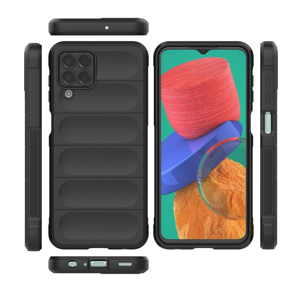For Samsung Galaxy M33 5G (Global Version) Rugged Soft TPU Back Cover Anti-fall Mobile Phone Case - Light Grey